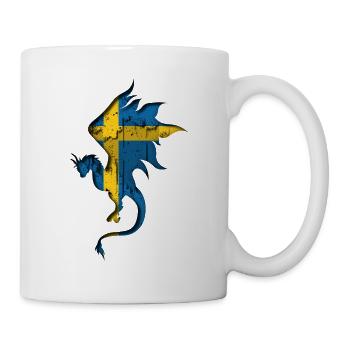 Flag of Sweden - Sweden - Dragon Silhouette - Mug - white - Right