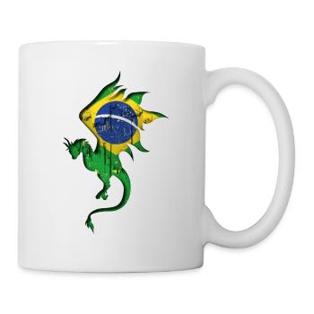 Flag of Brazil - Brazil - Dragon Silhouette - Mug - white - Right
