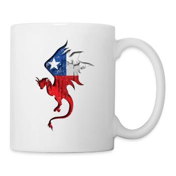 Flagge von Chile - Chile - Drachensilhouette - Tasse - Weiß - Rechts