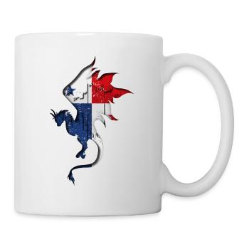 Drapeau du Panama - Silhouette de dragon - Mug blanc - blanc - Droite