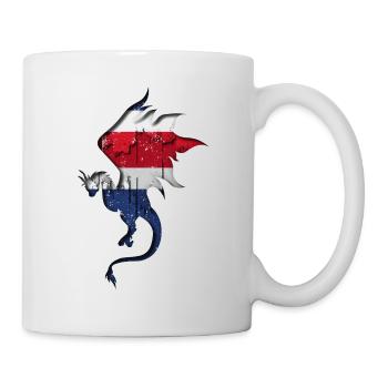 Drapeau du Costa Rica - Silhouette de dragon - Mug blanc - blanc - Droite