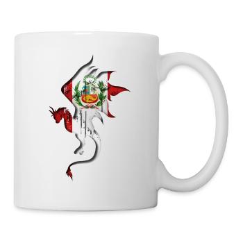 Flag of Peru - Peru - Dragon Silhouette - Mug - white - Right