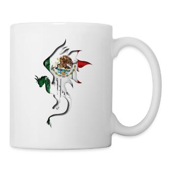 Drapeau du Mexique - Mexique - Silhouette de dragon - Mug blanc - blanc - Droite