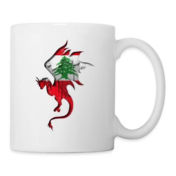 Flag of Lebanon - Lebanon - Dragon Silhouette - Mug - white - Right