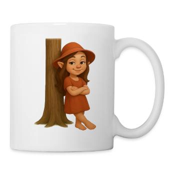 Zwergin lässig am Baum lehnend - Tasse - Weiß - Rechts