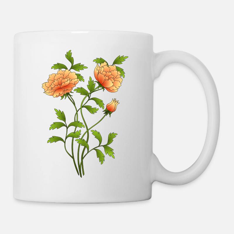 Blumen - Tasse - Weiß