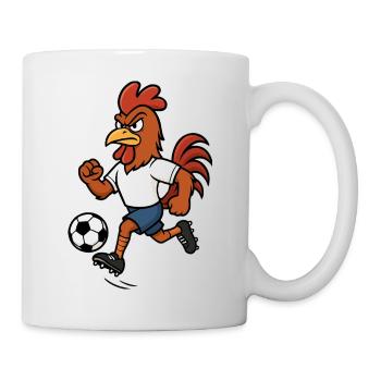 hahn fussball - Tasse - Weiß - Rechts
