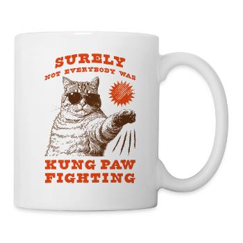 Kung Paw Fighting Funny Chonky Cat - Mug - white - Right