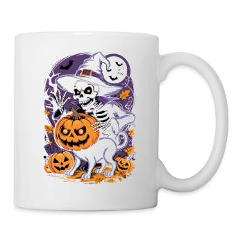 Halloween Skeleton Witch with Pumpkins - Mug - white - Right
