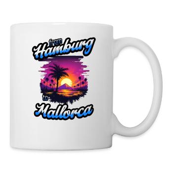 From Hamburg to Mallorca - Blue Text Edition - Tasse - Weiß - Rechts