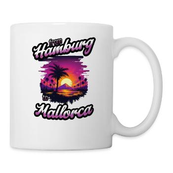 From Hamburg to Mallorca - Purple Text Edition - Tasse - Weiß - Rechts