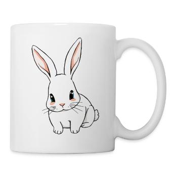 Süßer Hase mit großen Ohren - Tasse - Weiß - Rechts