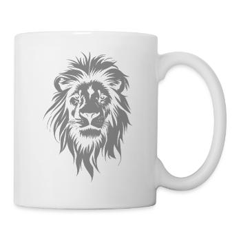 Majestueuse tête de lion de style gris - Mug blanc - blanc - Droite