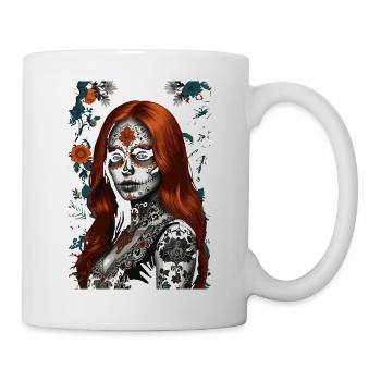 Jour des morts inspiré de Sugar Skull Portrait - Mug blanc - blanc - Droite