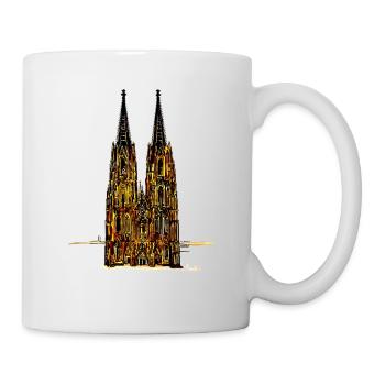 Kölner Dom - Tasse - Weiß - Rechts