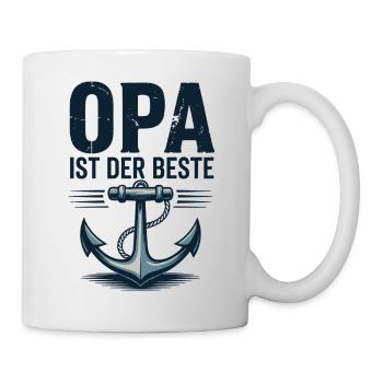 Opa ist der Beste Anker Seefahrer Hafen Seemann - Tasse - Weiß - Rechts
