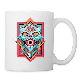 Conception vibrante de symbole de chat animiste - Mug blanc - blanc - Droite