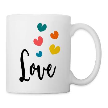 HEART. COUPLE. VALENTINE'S DAY. JUST MARRIED. Bachelorette party. - Mug - white - Right