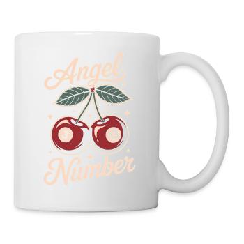 Engelszahl 313 Retro Kirsche Spirituelle Numerologie - Tasse - Weiß - Rechts