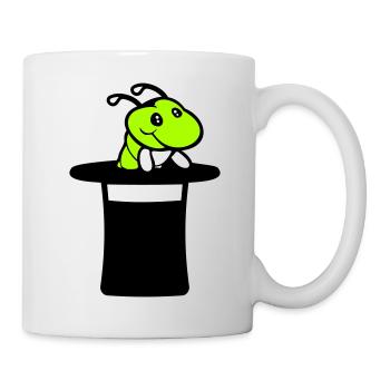 Chenille Chapeau Haut de Forme Magicien Sorcier Tour de Magie Mignon - Mug blanc - blanc - Droite
