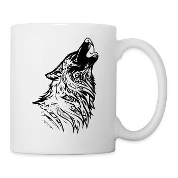 Nordic Wolf Tribal Tattoo - Mug - white - Right