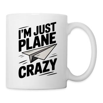 Je suis juste fou d’avion avec Paper Plane - Mug blanc - blanc - Droite