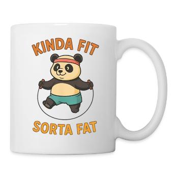 Kinda Fit Sorta Fat Funny Gym Cute Hippo Retro - Tasse - Weiß - Rechts