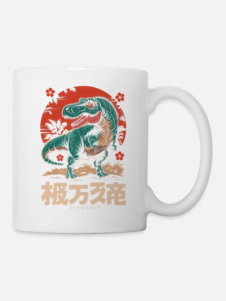 Dinosaure Japonais Rétro - Mug blanc - blanc