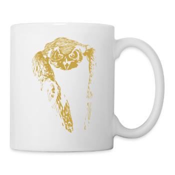 Moderne Kalligraphie Eule Illustration - Tasse - Weiß - Rechts