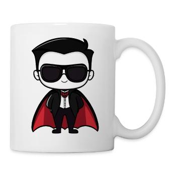 Vampirischer Held Cartoon Design - Tasse - Weiß - Rechts