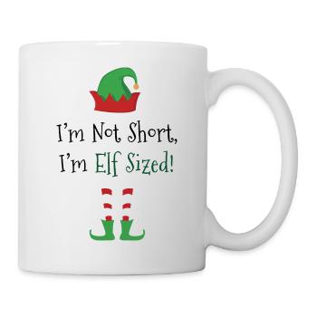 Taille elfe - Conception amusante de dicton de Noël - Mug blanc - blanc - Droite