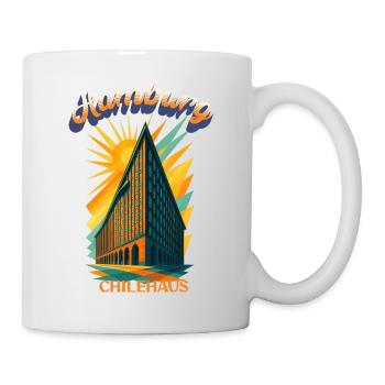 Hamburg Chilehaus Retro Vintage Shirt - Tasse - Weiß - Rechts