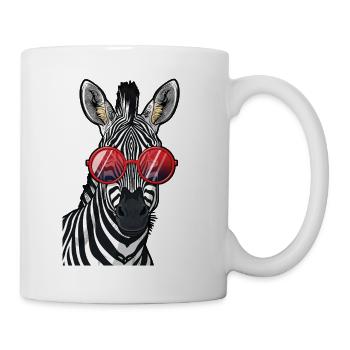 Zèbre branché avec lunettes de soleil - Mug blanc - blanc - Droite
