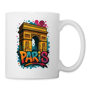Chemise Paris Arc de Triomphe – Conception de style graffiti - Mug blanc - blanc - Droite