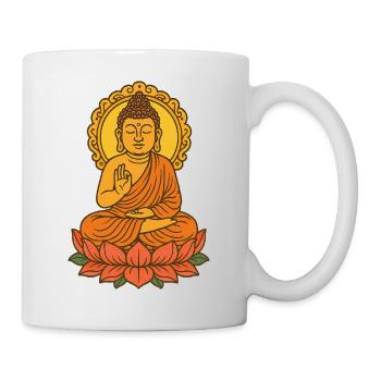 Meditative Buddha on Lotus Design - Mug - white - Right