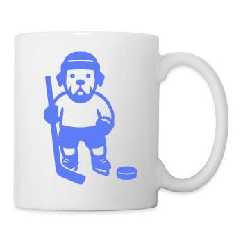 Minimalistischer Labrador Eishockey Spieler  - Mug - white - Right