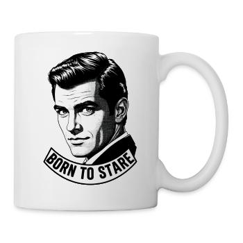 Born To Stare Funny Retro Comic Man - Mug - white - Right