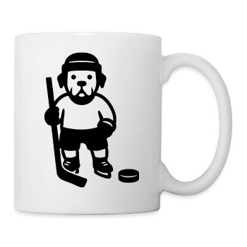 Minimalistischer Labrador Eishockey Spieler  - Mug - white - Right