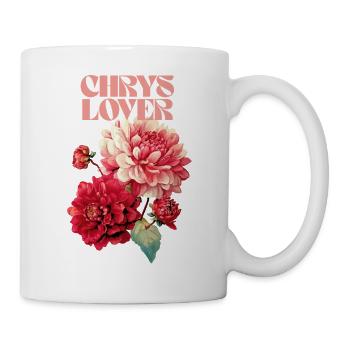 Chrysanthème amour design floral - Mug blanc - blanc - Droite