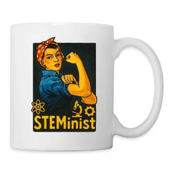 Illustration féministe STEM autonomisée - Mug blanc - blanc - Droite