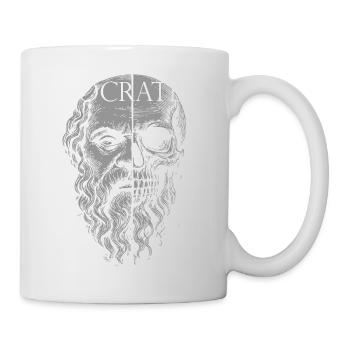 Sokrates Halbschädel Porträt Design - Tasse - Weiß - Rechts