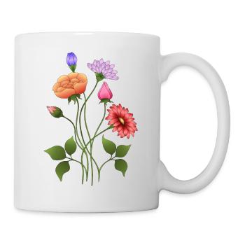 Fleur - Mug blanc - blanc - Droite
