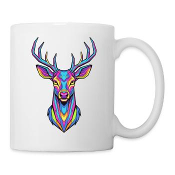Neon Antler Artwork Deer - Mug - white - Right