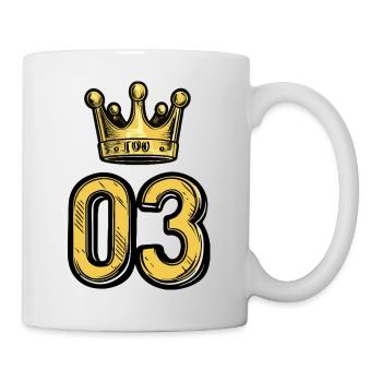 3 Zahl Krone - Tasse - Weiß - Rechts