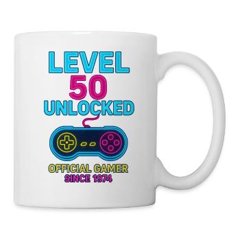 Level 50 Gamer Neon Design - Mug - white - Right