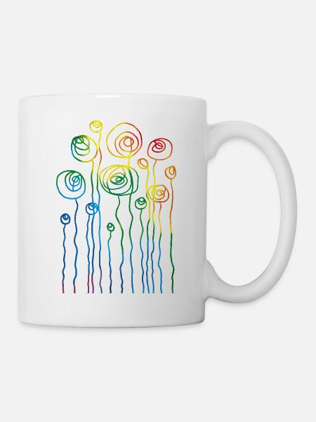 Blumen - Tasse - Weiß