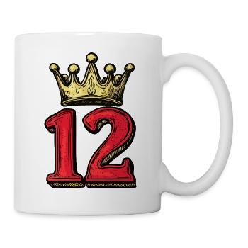 12 Zahl Krone - Tasse - Weiß - Rechts