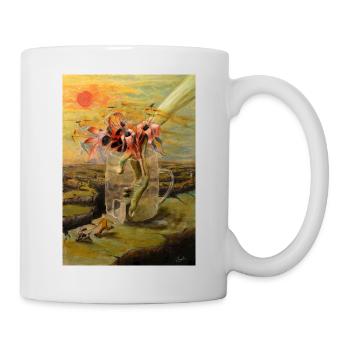 Surreales Glas mit mutierten Blüten - Tasse - Weiß - Rechts