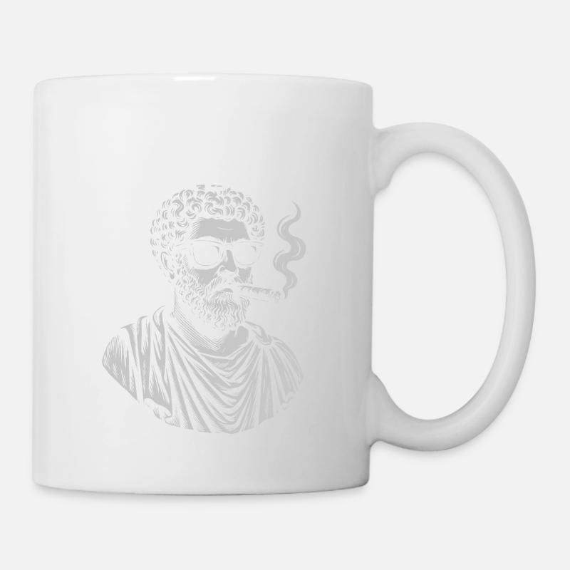 Marc-Aurèle Portrait de philosophe classique - Mug blanc - blanc