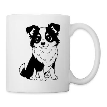 Australian Shepherd - Aussi - black and white - Mug - white - Right